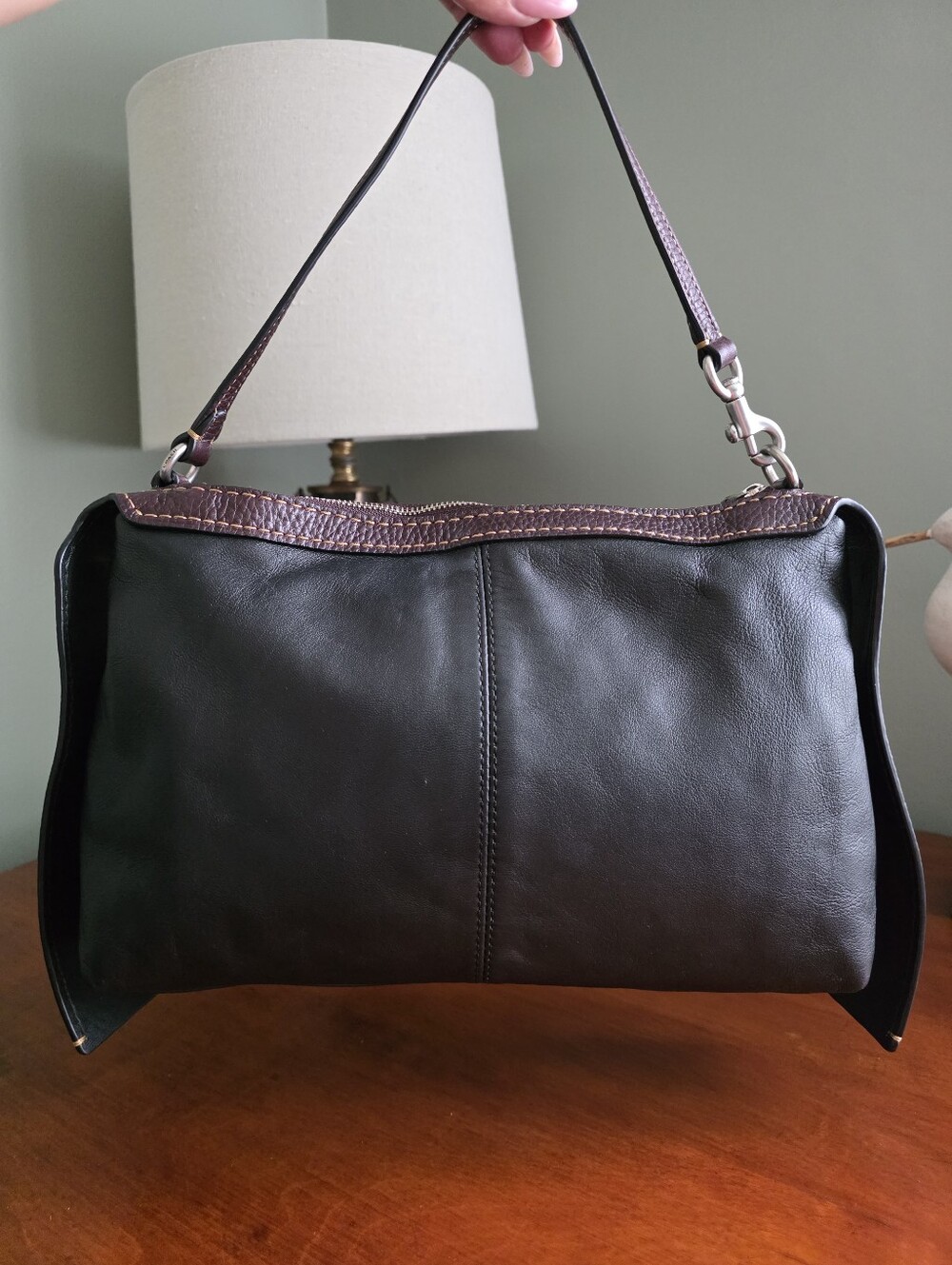 Coach Bandit 39 87575 Hobo Oak Tan Suede Brown Black Leather Bag 1941 - Picture 12 of 16